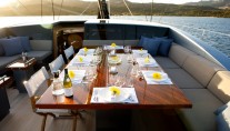 Sailing yacht Sarissa -  Al fresco Dining on Deck